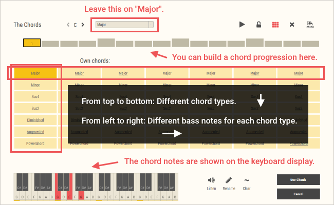 Sundog chords on one page